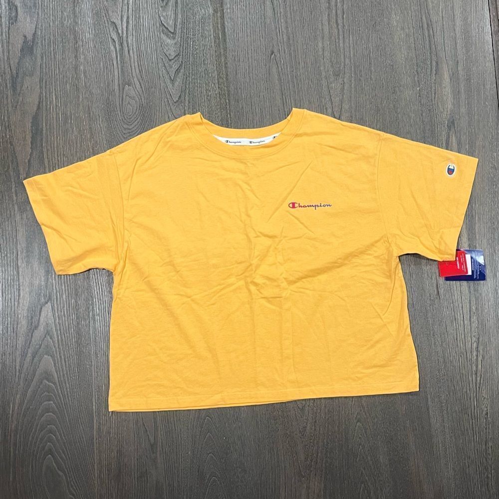 NWT Champion Dandelion Yellow Graphic Crop Top - Size L